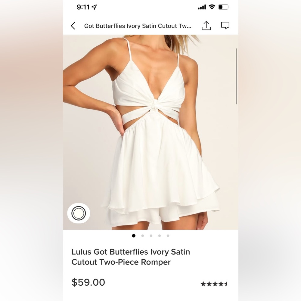 Lulus 2 piece cut out romper